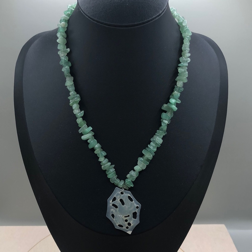 Artisan sterling silver gemstone beaded necklace pendant sterling 925-boho style